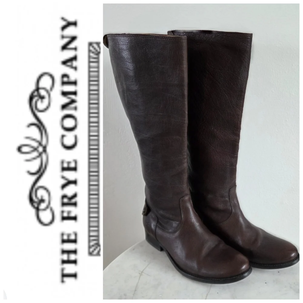 Frye Melissa Brown Leather Knee High Rear Zip Riding Boots 76430 Women’s SZ 7B m